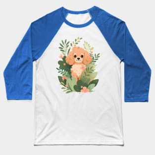 Cavapoo Dog Ferns Baseball T-Shirt